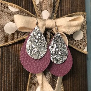 Faux leather earrings